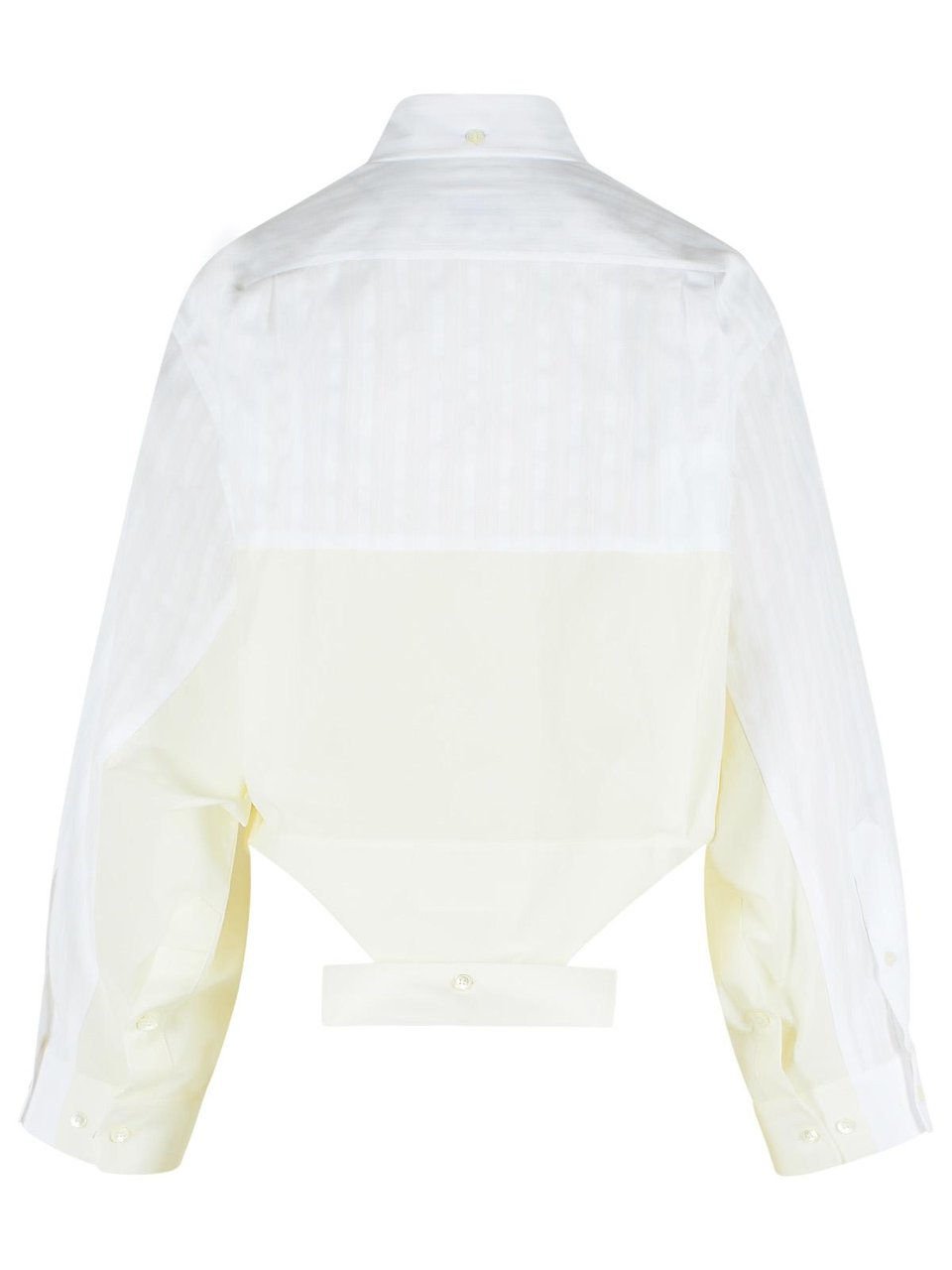 Maison Margiela White Mirror Effect Cotton Poplin Shirt Wit