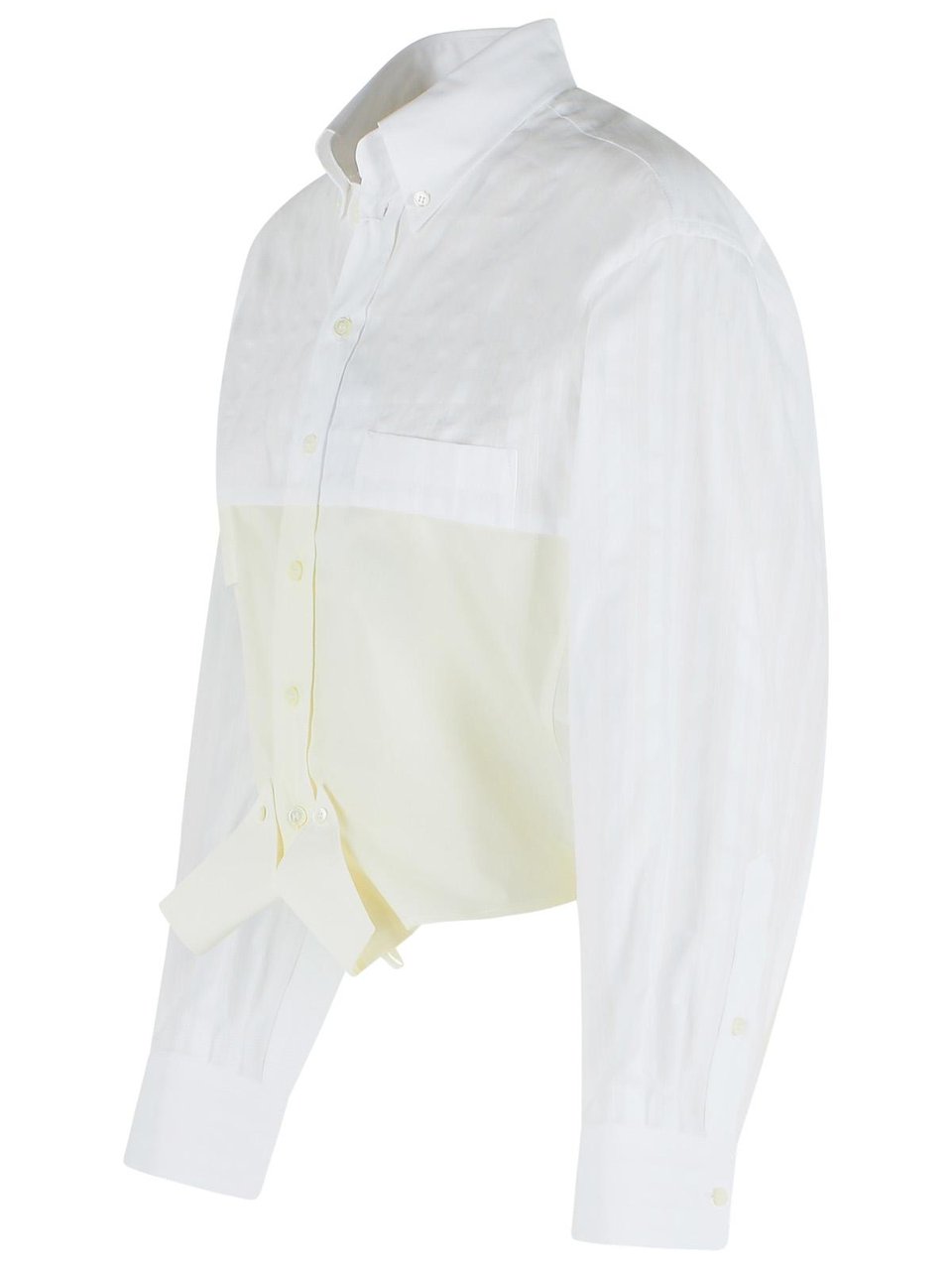 Maison Margiela White Mirror Effect Cotton Poplin Shirt Wit