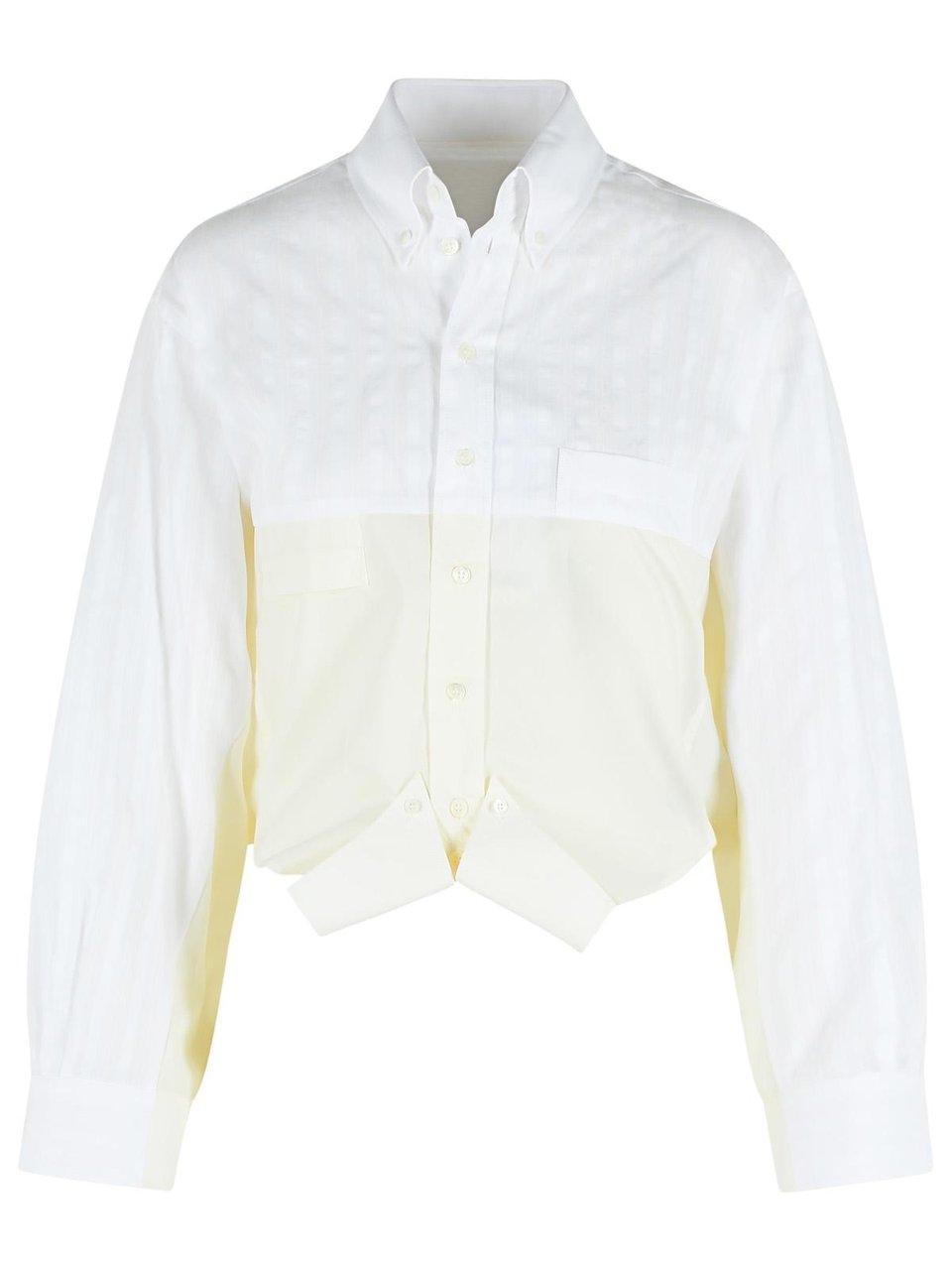 Maison Margiela White Mirror Effect Cotton Poplin Shirt Wit