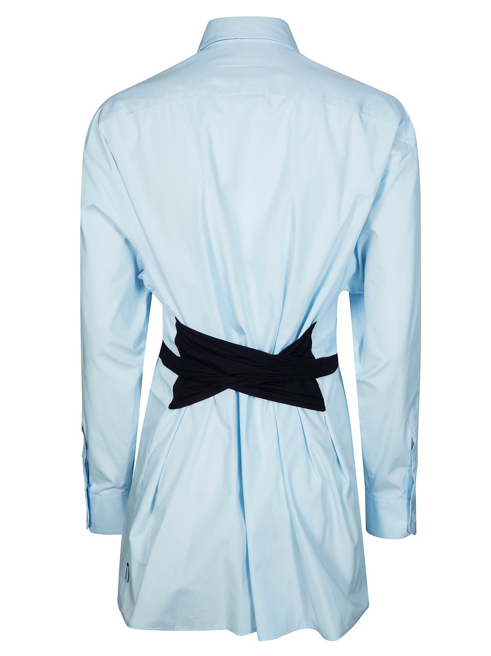 Maison Margiela Long Sleeved Contrast Belt Tailored Shirt Blauw