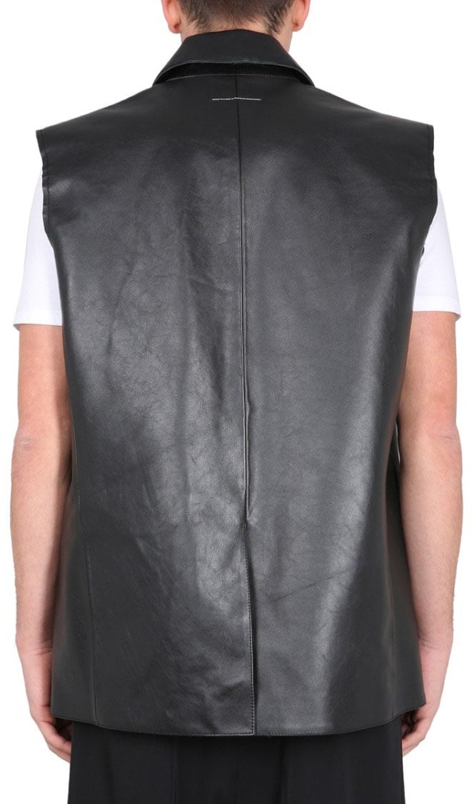 Maison Margiela Leather Vest Zwart