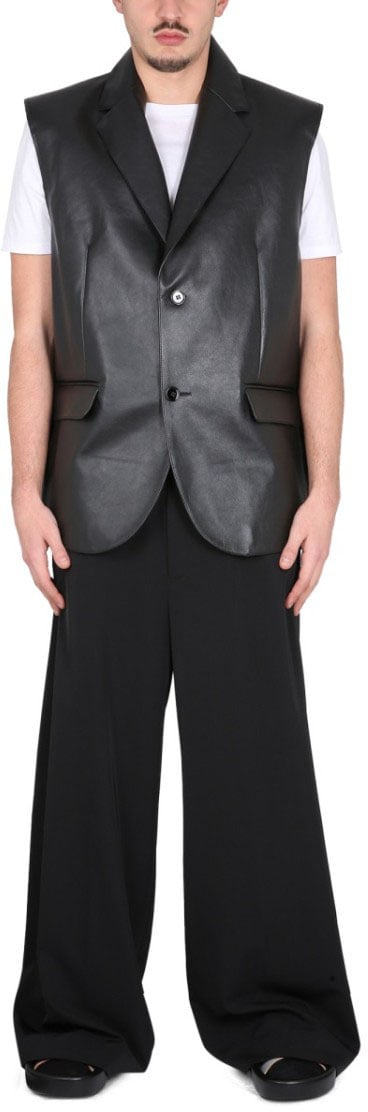 Maison Margiela Leather Vest Zwart