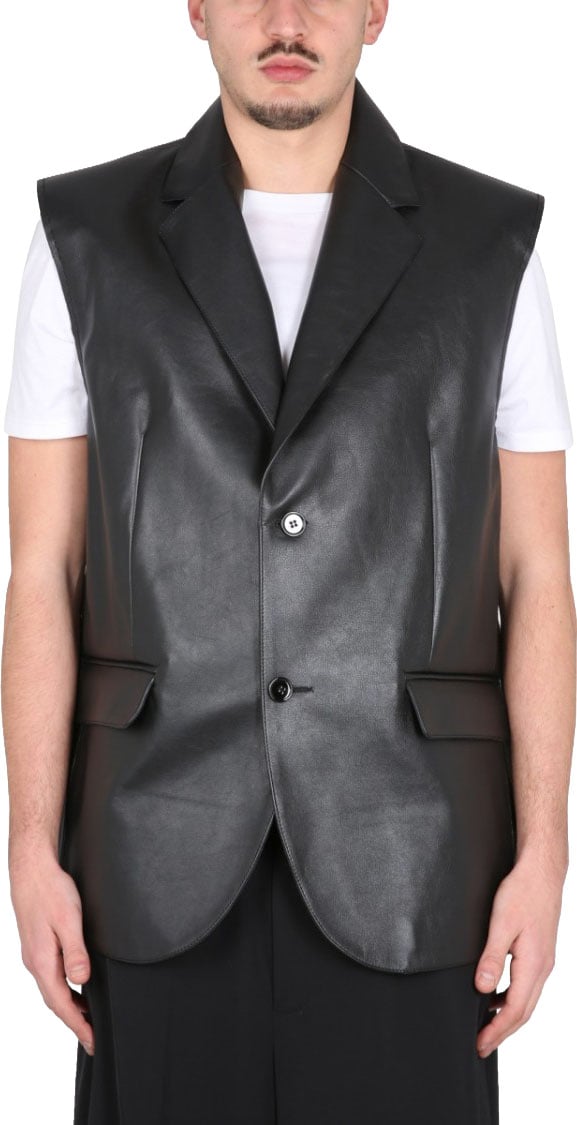 Maison Margiela Leather Vest Zwart