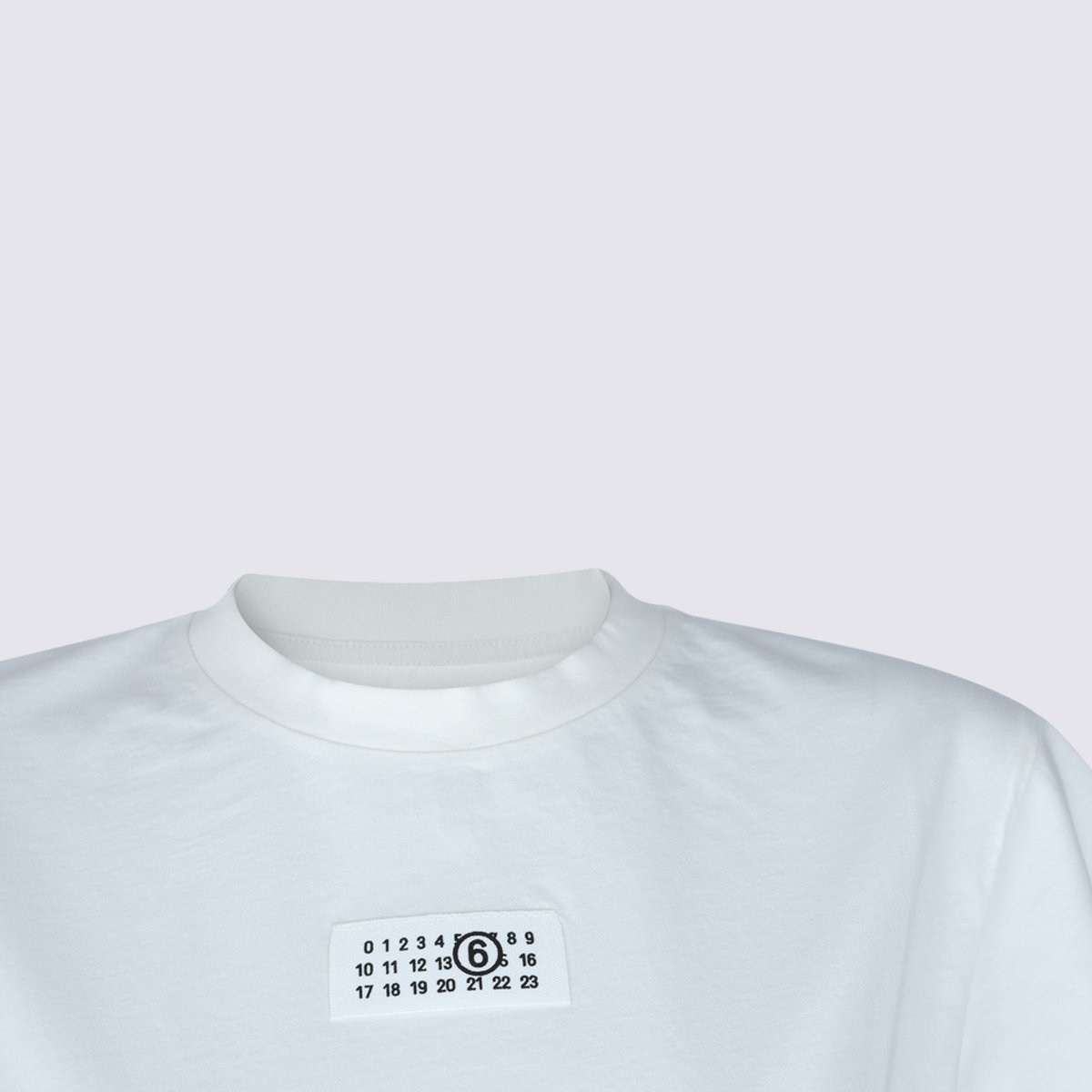 Maison Margiela Minimalist Short-Sleeve T-Shirt With Logo Patch Wit