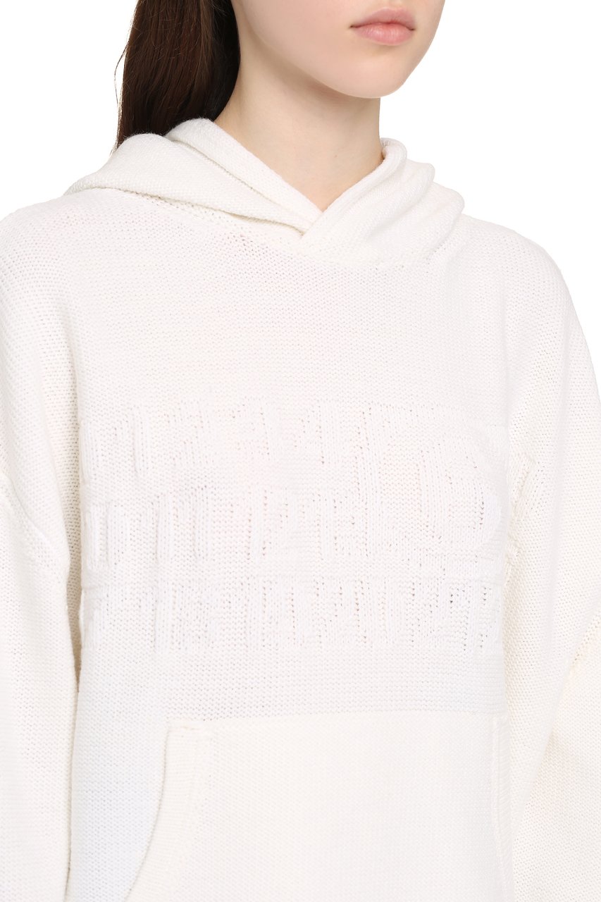 Maison Margiela Knitted hoodie Wit
