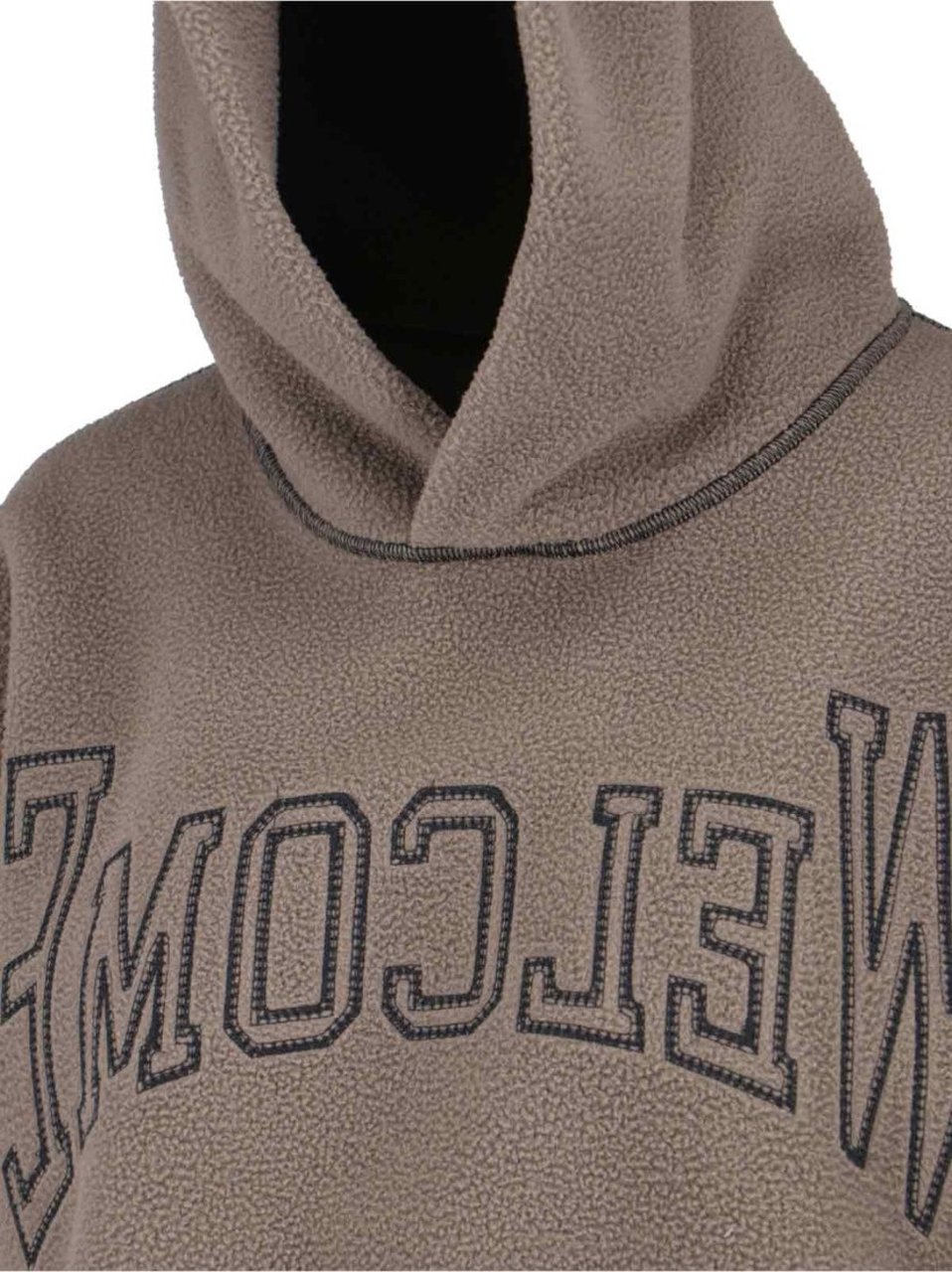 Maison Margiela Teddy Taupe Fabric Hoodie Neutraal