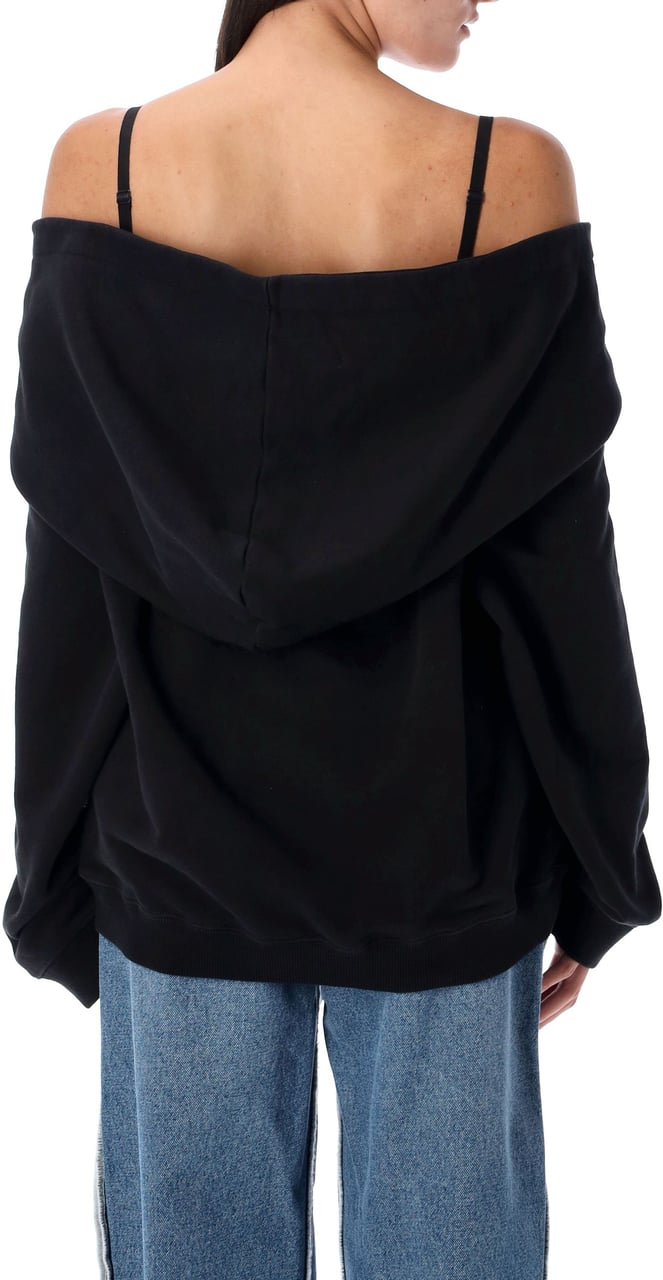 Maison Margiela Off Shoulder Fleece Nero Zwart