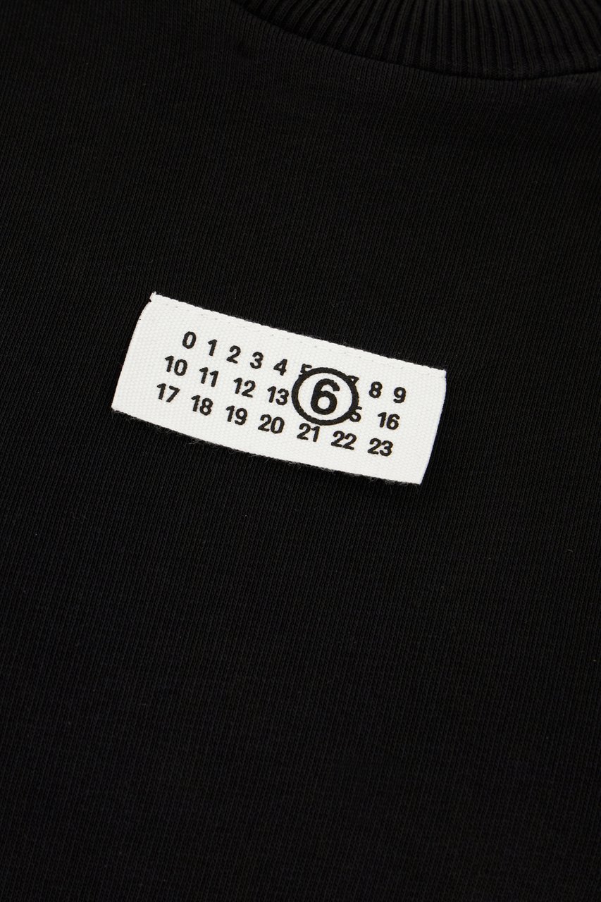 Maison Margiela Mm6 Black cotton sweater Zwart