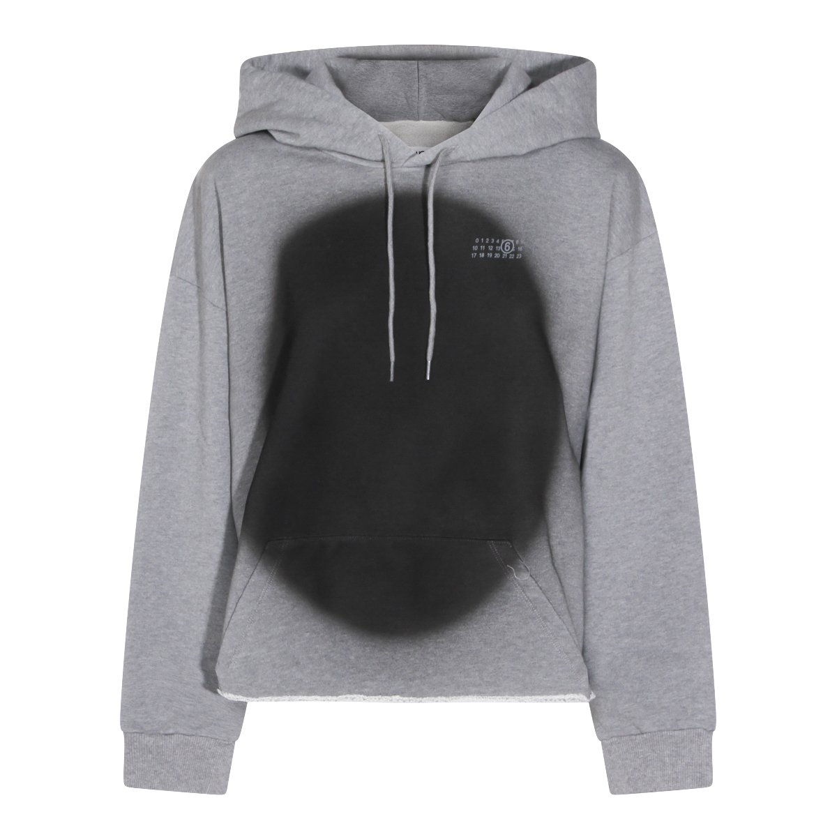 Maison Margiela Relaxed Fit Grey Knit Hooded Sweatshirt Grijs