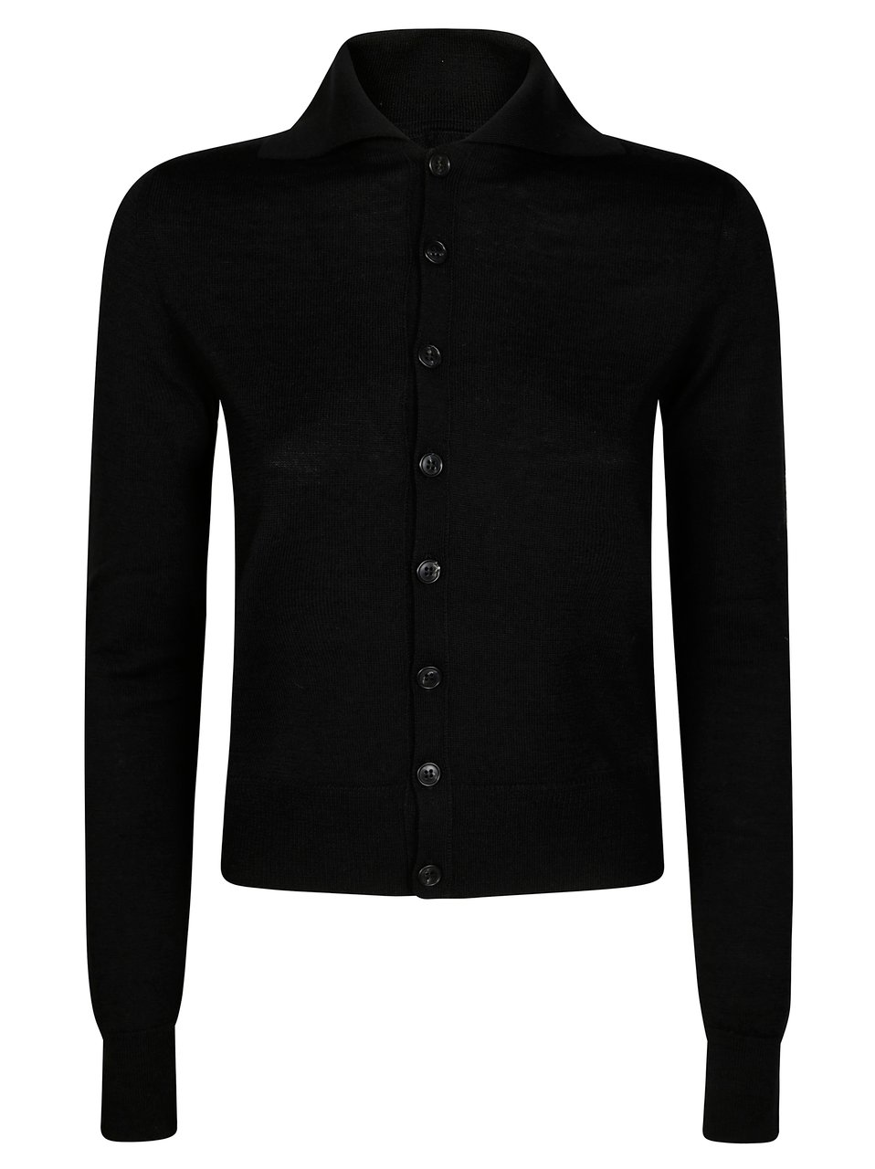 Maison Margiela Classic Black Cardigan With Button-Down Front Zwart