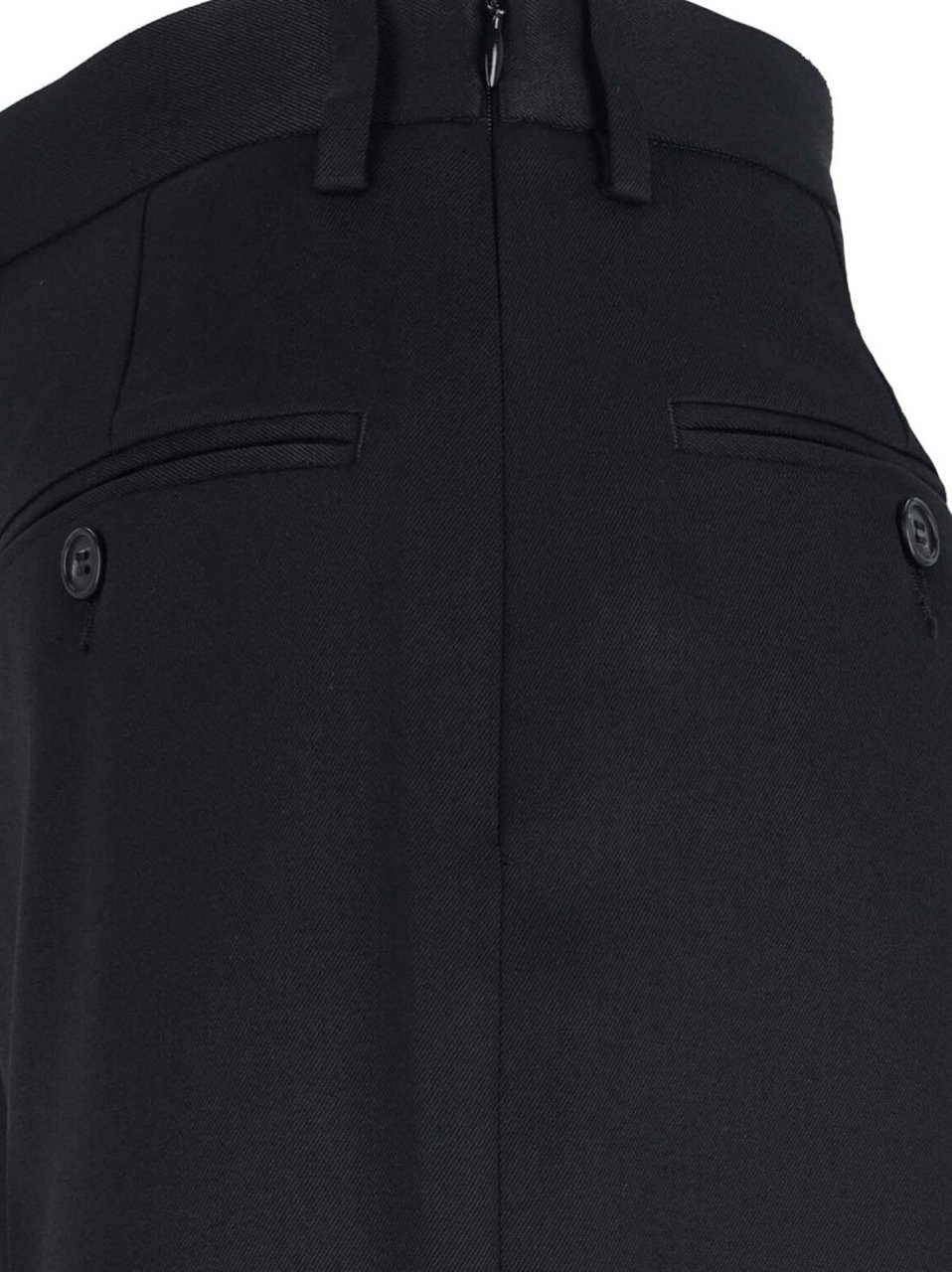 Maison Margiela High-Waisted Black Tailored Pants With Wide-Leg Silhouette Zwart