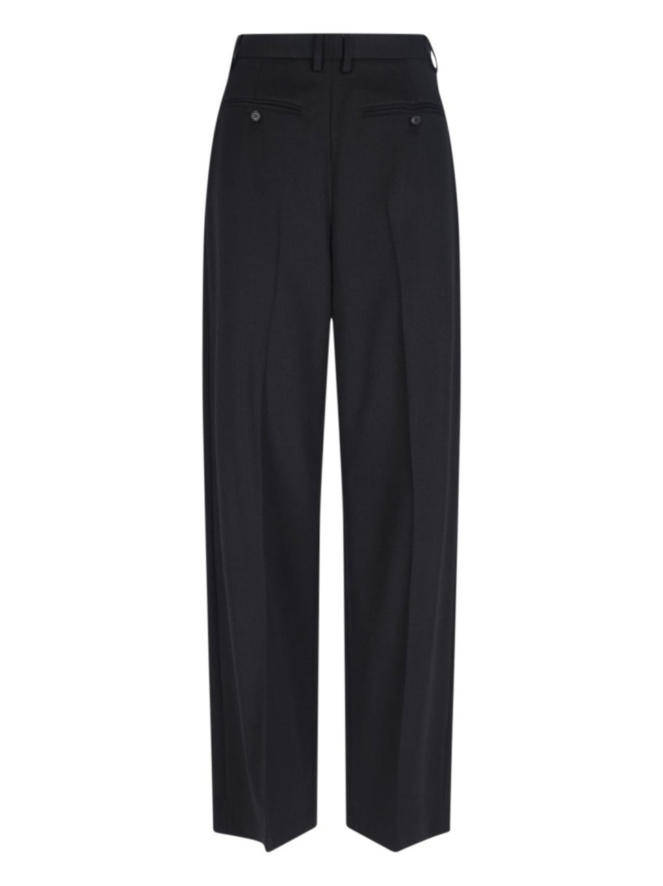 Maison Margiela High-Waisted Black Tailored Pants With Wide-Leg Silhouette Zwart