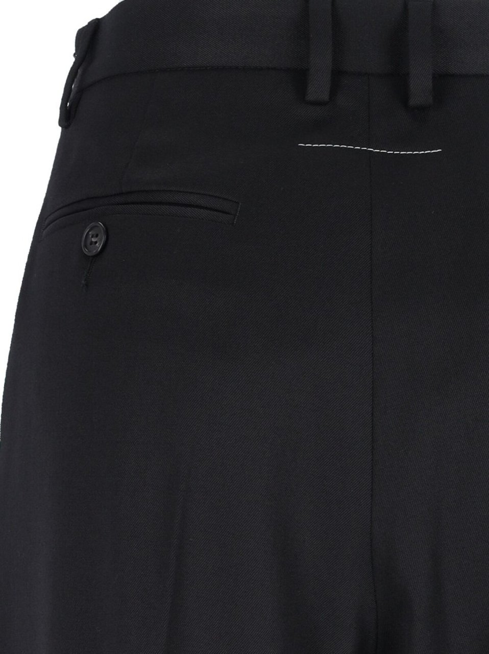 Maison Margiela High-Waisted Black Tailored Pants With Wide-Leg Silhouette Zwart