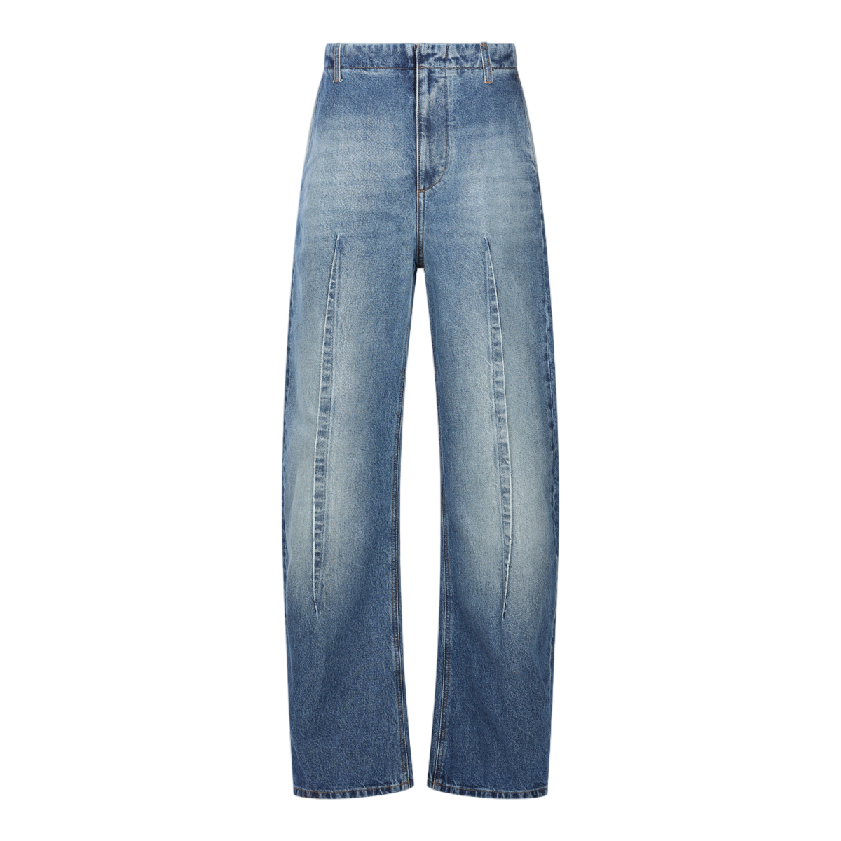 Maison Margiela High-Waisted Straight-Leg Jeans With Subtle Whiskering Blauw