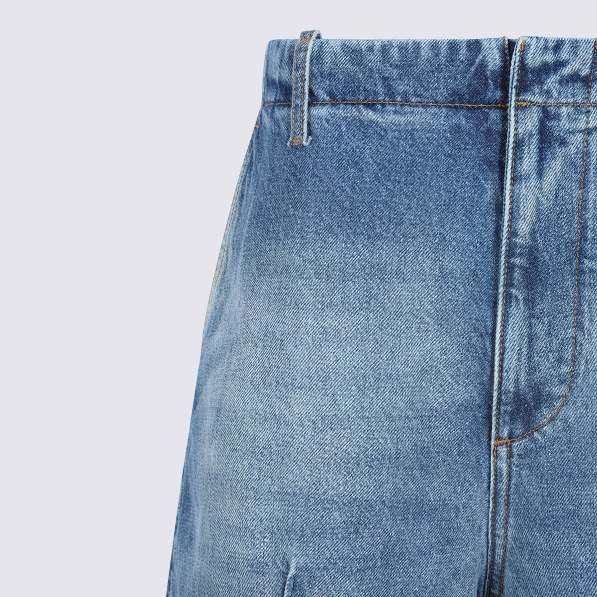 Maison Margiela High-Waisted Straight-Leg Jeans With Subtle Whiskering Blauw