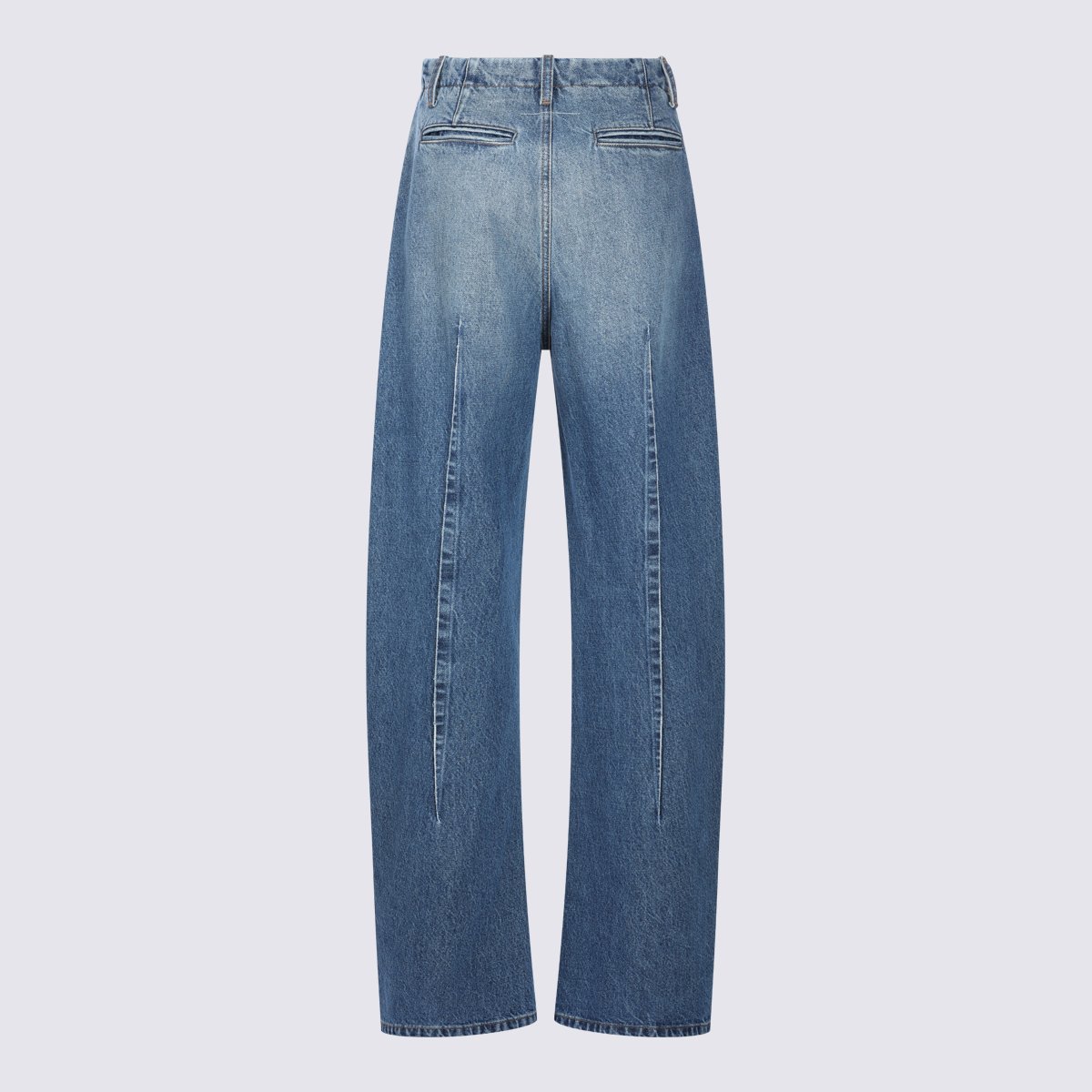 Maison Margiela High-Waisted Straight-Leg Jeans With Subtle Whiskering Blauw