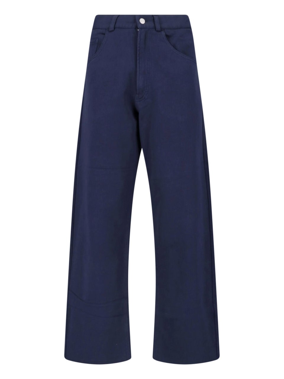Maison Margiela Blue Cotton Wide-Leg Pants Blauw