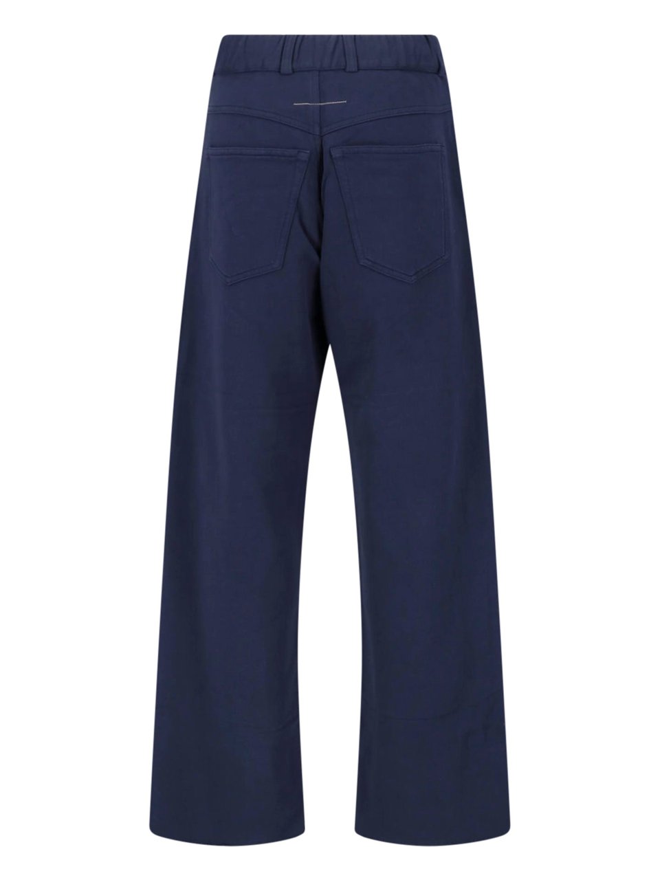 Maison Margiela Blue Cotton Wide-Leg Pants Blauw