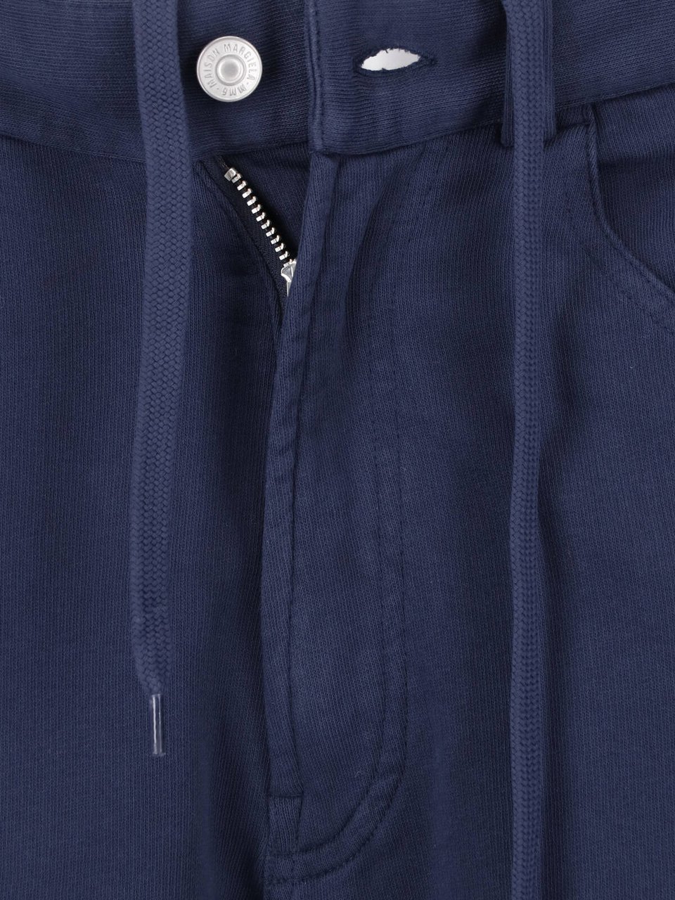 Maison Margiela Blue Cotton Wide-Leg Pants Blauw