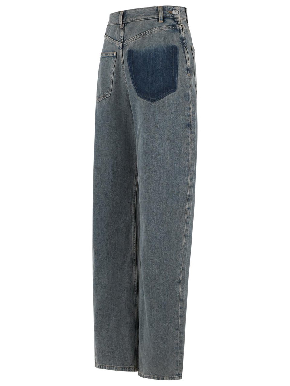 Maison Margiela 'Reverse' Blue Cotton Jeans Grijs