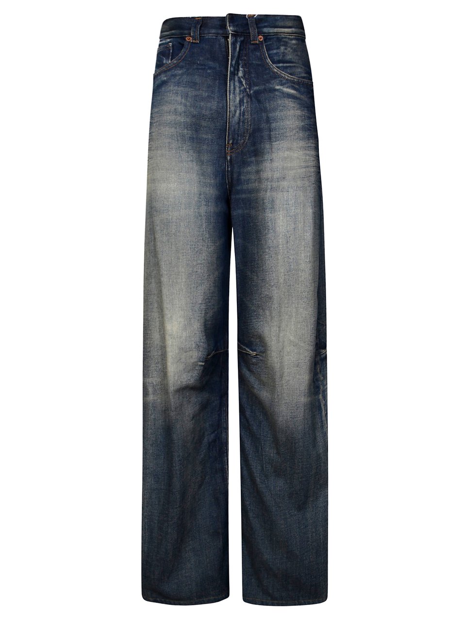 Maison Margiela High-Waisted Wide-Leg Jeans with Vintage Wash Zwart
