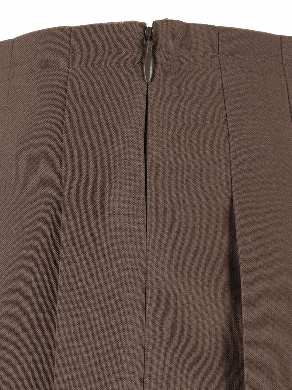 Maison Margiela Brown Virgin Wool-Blend Pleated Mini Skirt Bruin