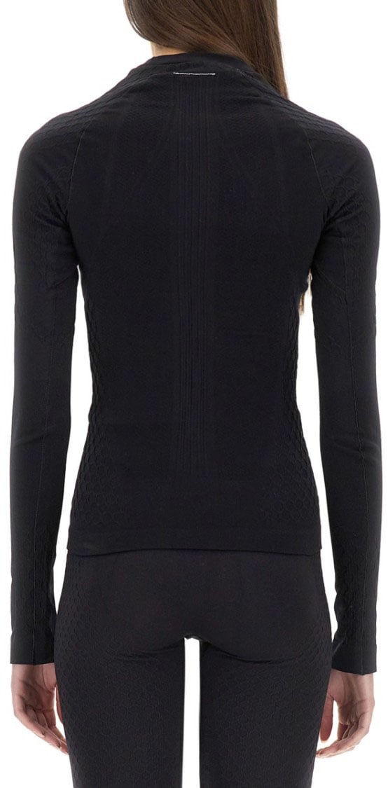 Maison Margiela Fitted Long-Sleeve Top With Textured Finish Zwart