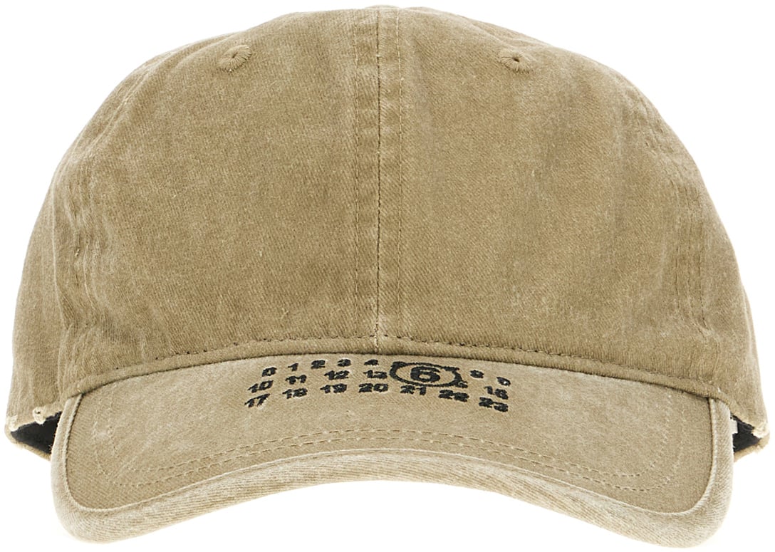 Maison Margiela Mm6 Sage green cotton baseball cap Groen