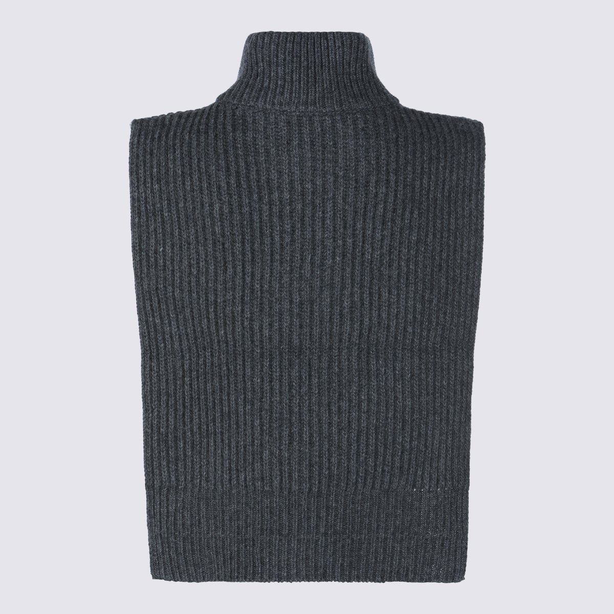 Maison Margiela Sleeveless Knitted Top With High Ribbed Collar And Zipper Zwart