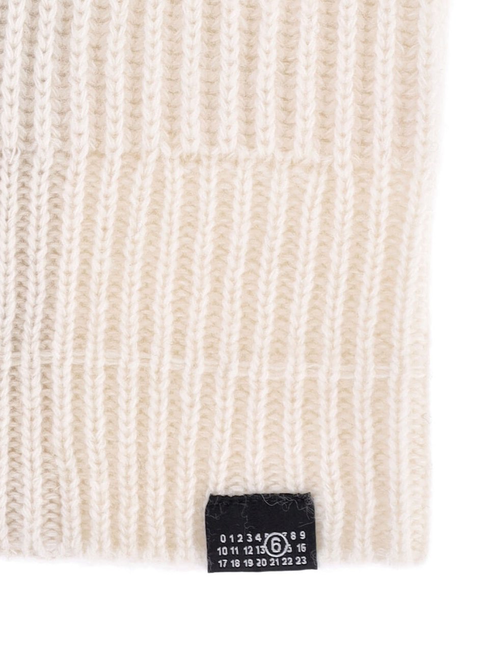Maison Margiela Cream Zip Wool-Blend Scarf Neutraal
