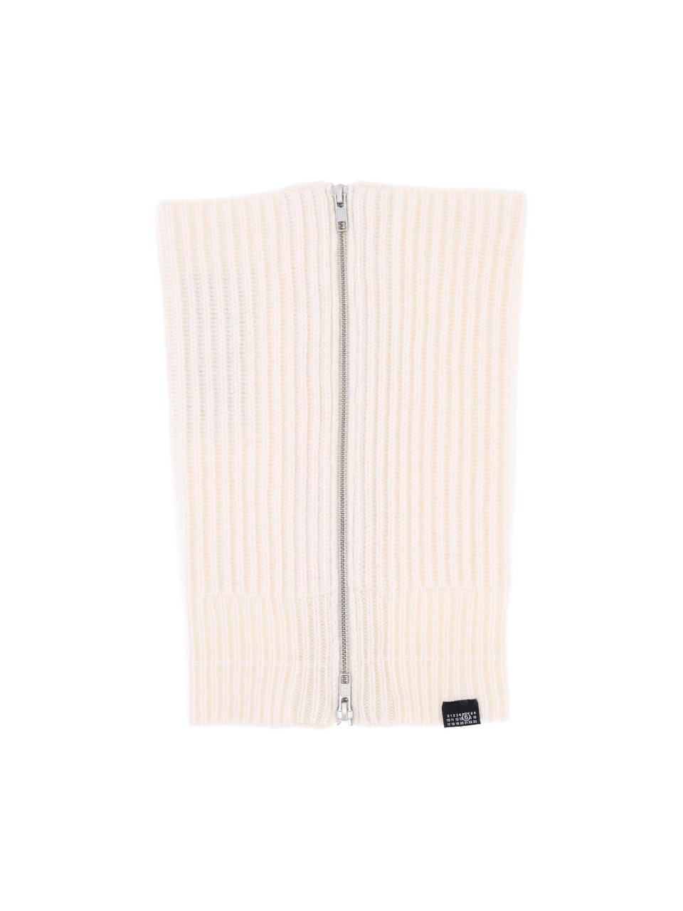Maison Margiela Cream Zip Wool-Blend Scarf Neutraal