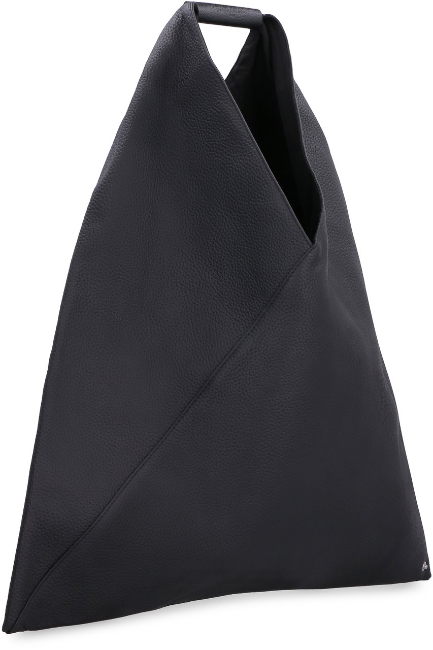 Maison Margiela Japanese pebbled leather tote Zwart