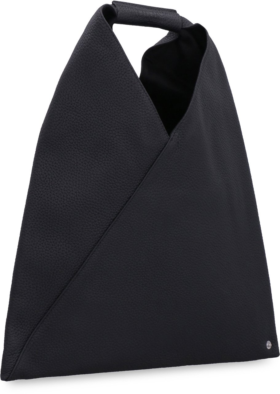 Maison Margiela Japanese grainy leather handbag Zwart