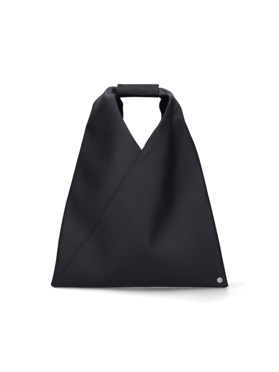 Maison Margiela Black Hammered Leather Small "Japanese" Handbag Zwart