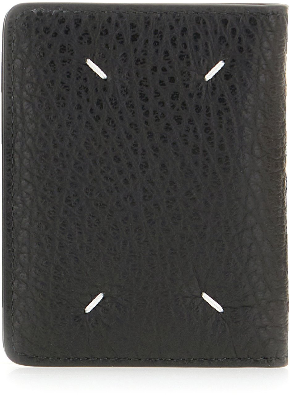 Maison Margiela Black leather wallet Zwart