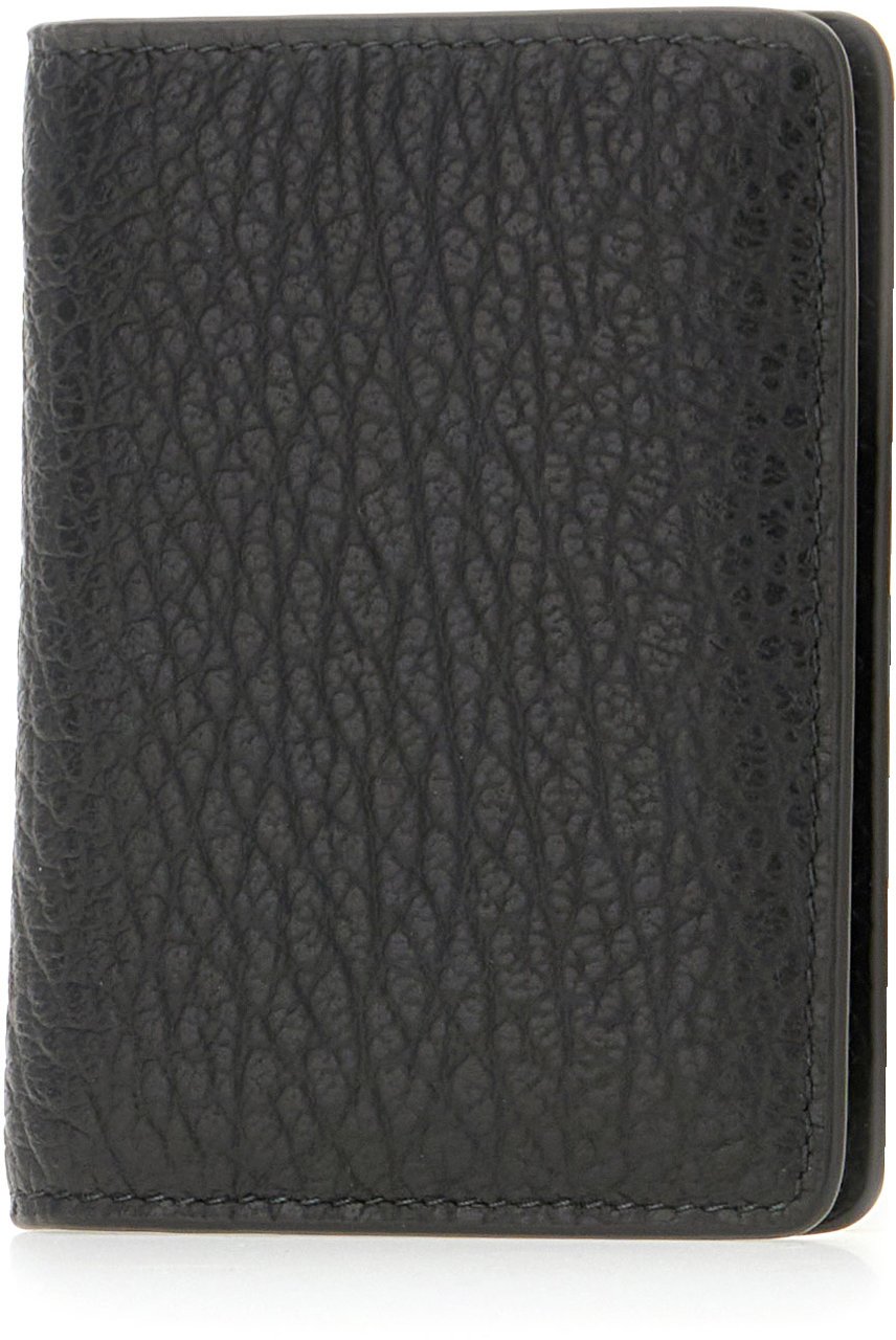 Maison Margiela Black leather wallet Zwart