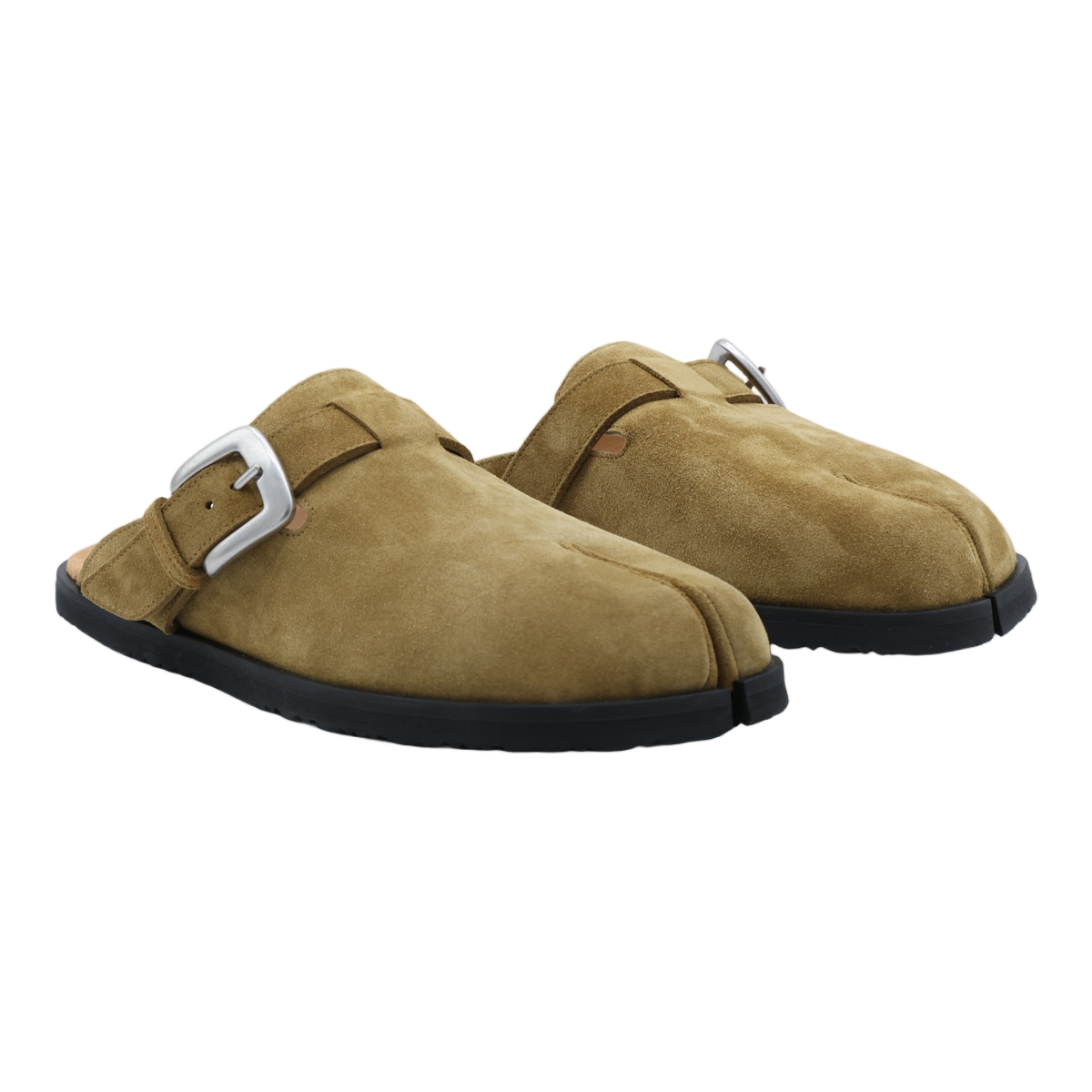 Maison Margiela Closed-Toe Suede Sandals with Adjustable Strap Bruin