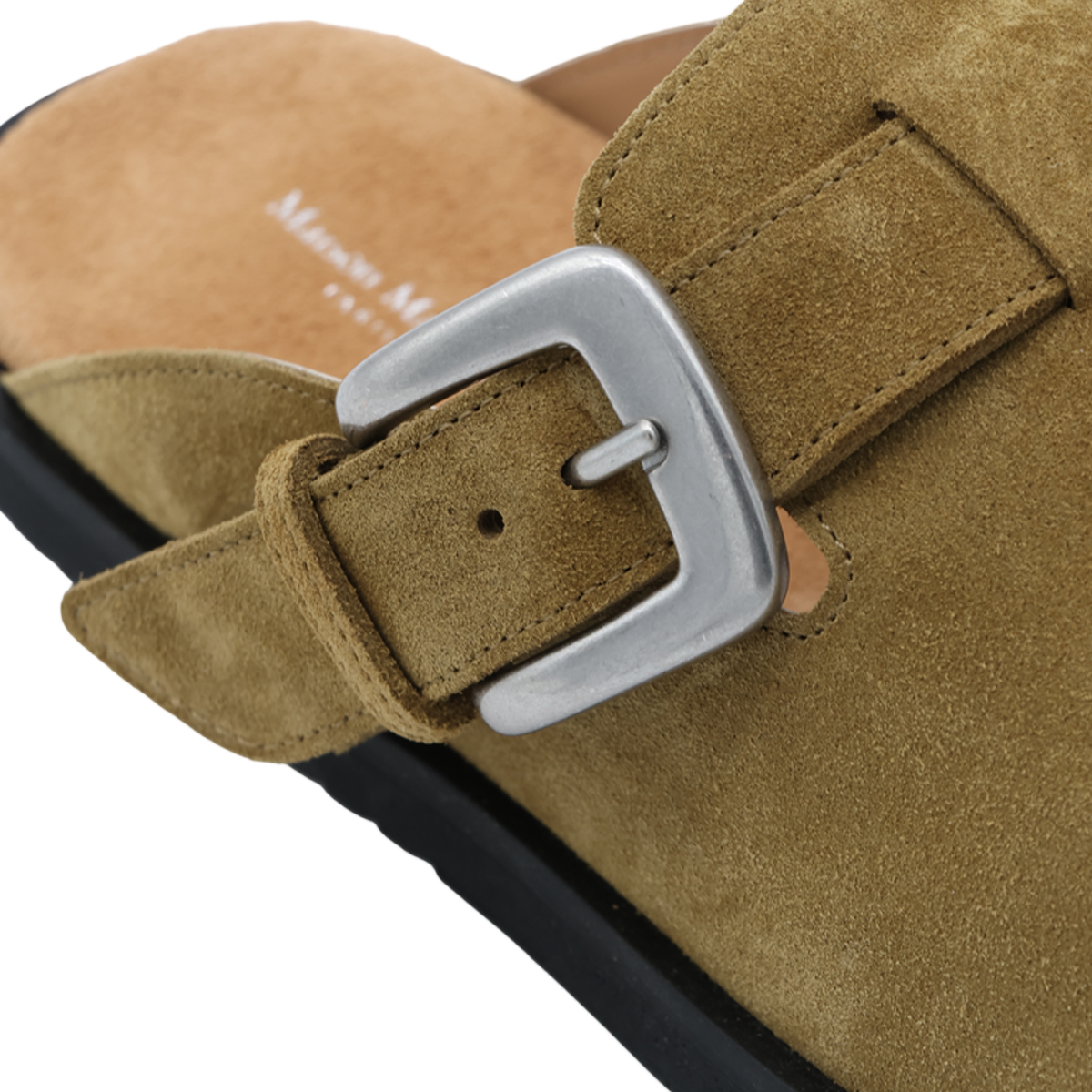 Maison Margiela Closed-Toe Suede Sandals with Adjustable Strap Bruin