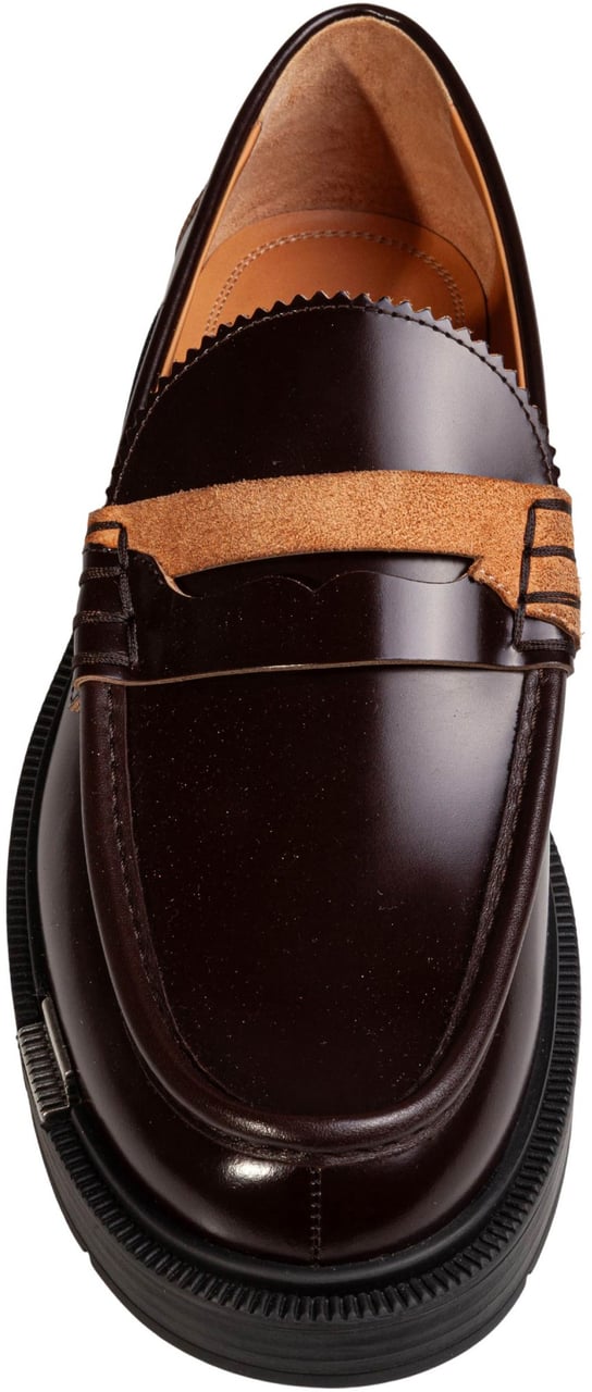 Maison Margiela Maison margiela brushed leather loafers, wine color Rood