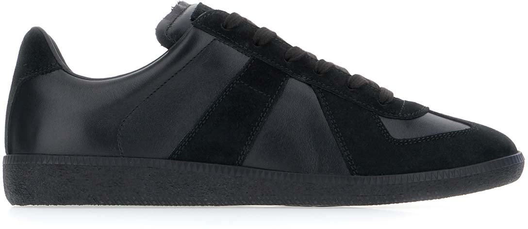 Maison Margiela Maison Margiela Black leather Replica sneakers Zwart