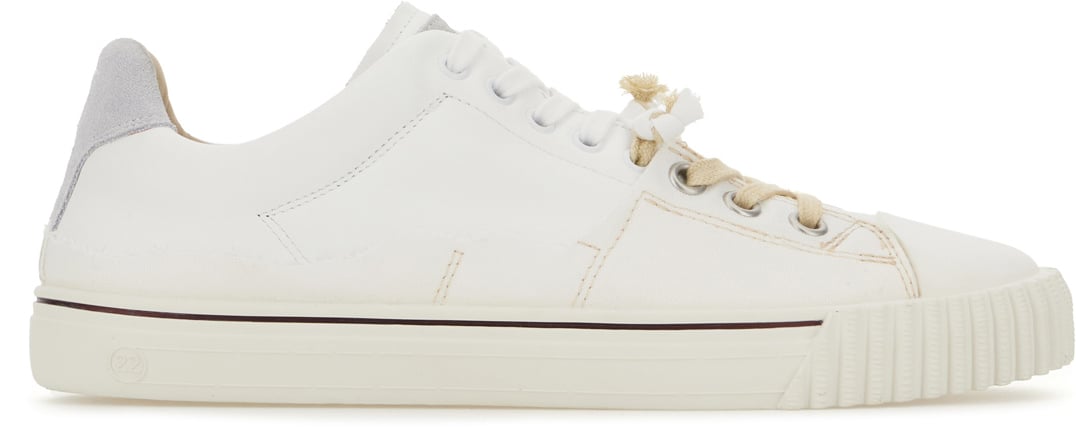 Maison Margiela Maison Margiela White leather and canvas sneakers Wit