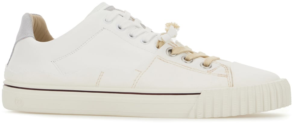 Maison Margiela Maison Margiela White leather and canvas sneakers Wit