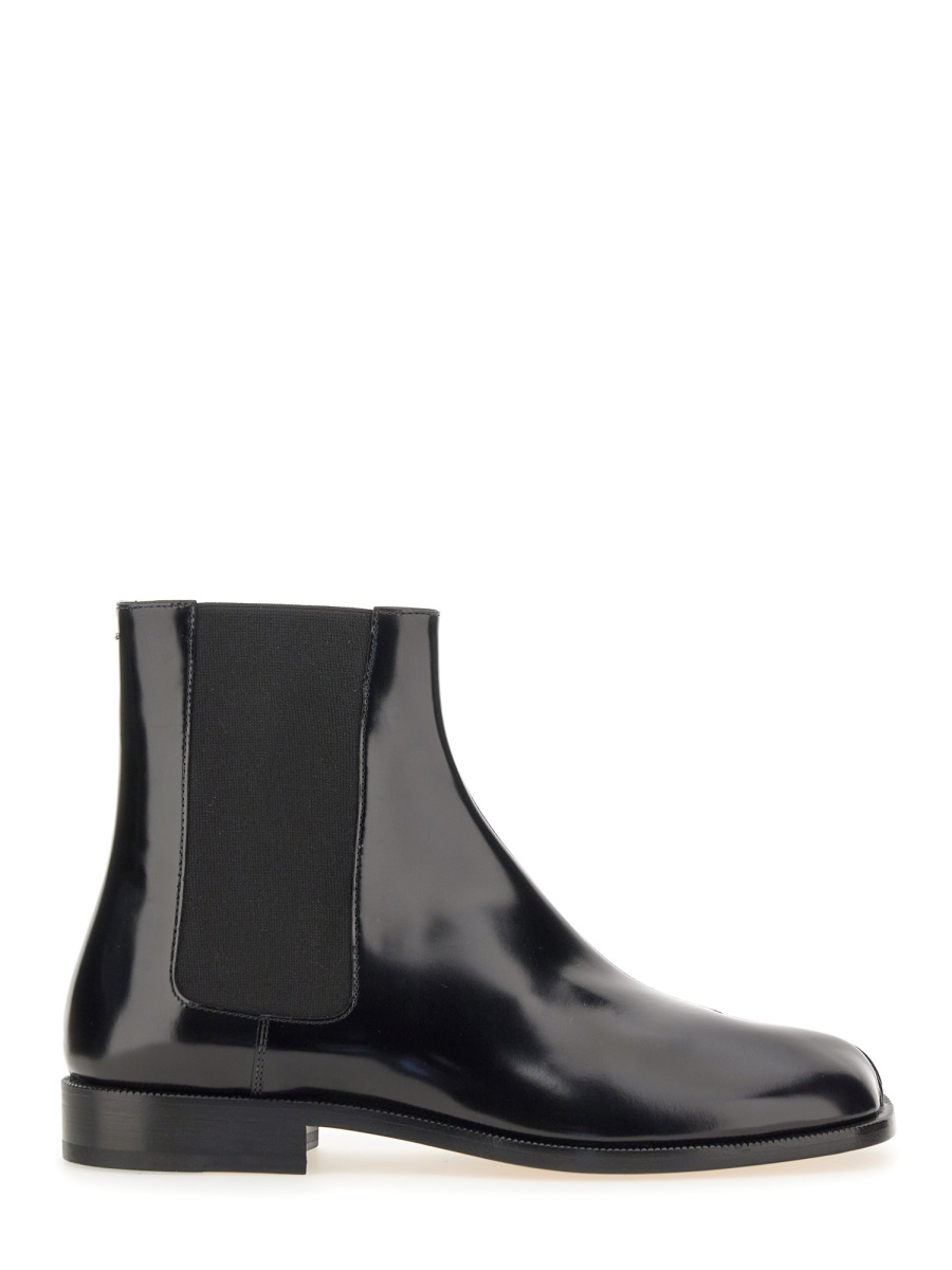 Maison Margiela Polished Leather Tabi Chelsea Boots Zwart