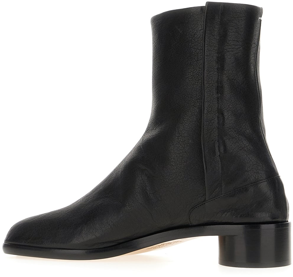 Maison Margiela Black leather Tabi ankle boots Zwart