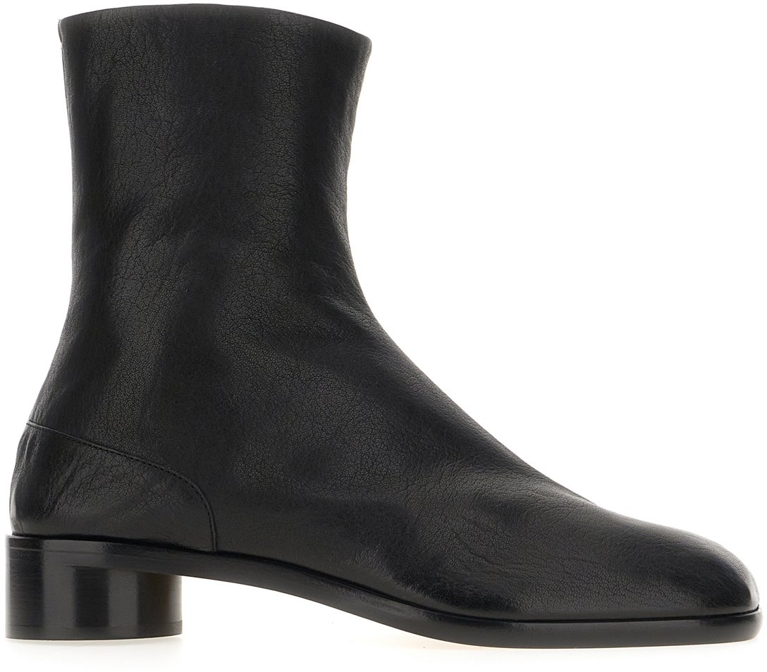 Maison Margiela Black leather Tabi ankle boots Zwart