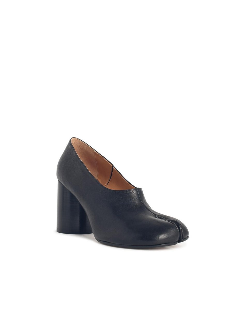 Maison Margiela 'Tabi Pump' Black Leather Pumps Grijs