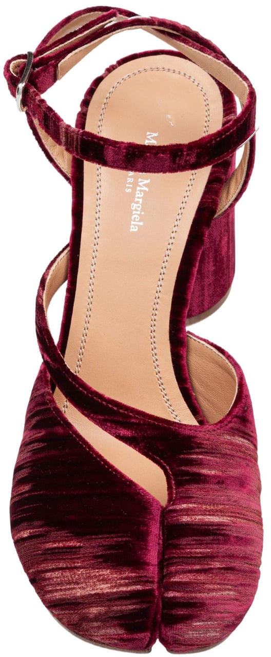 Maison Margiela Maison margiela chenille tabi sandal, burgundy Rood