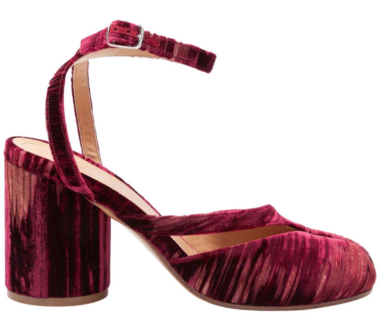 Maison Margiela Maison margiela chenille tabi sandal, burgundy Rood