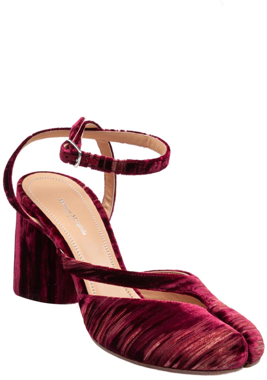 Maison Margiela Maison margiela chenille tabi sandal, burgundy Rood