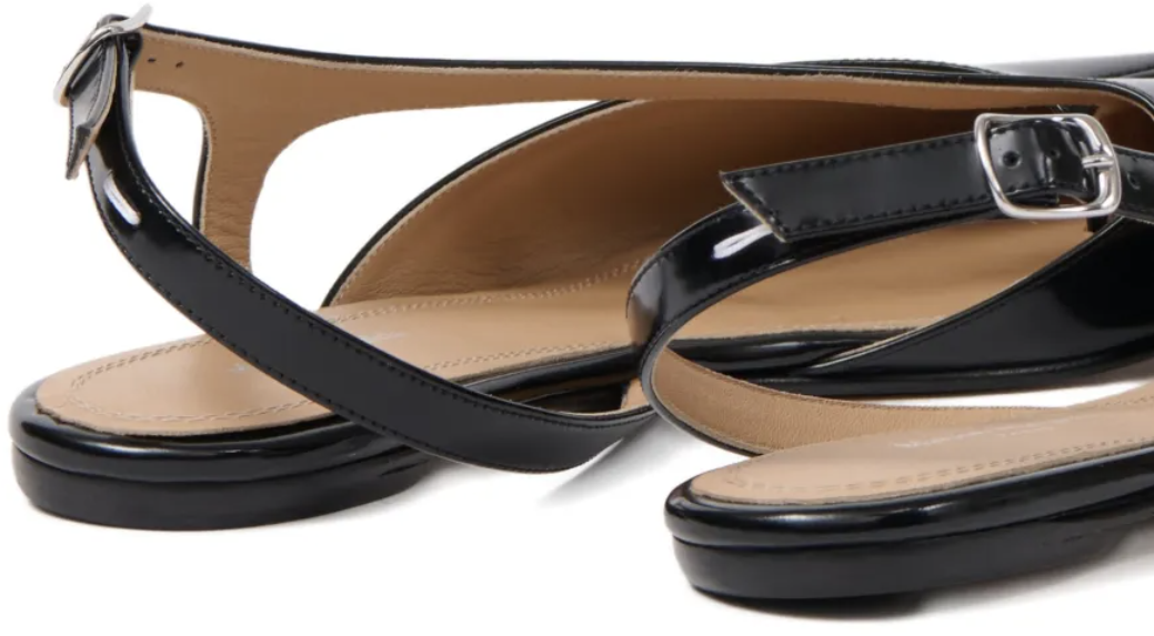Maison Margiela Tabi Flat Slingback Black Zwart